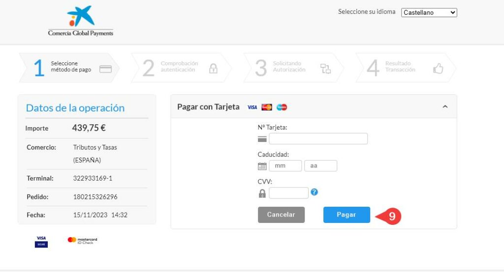 Pasarela de pagos. Paso 4